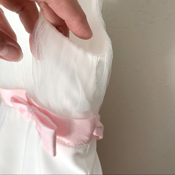 JOAN CALABRESE for Mon Ceri Flower Girl Wedding Dress White Formal Fancy Party - Picture 15 of 16